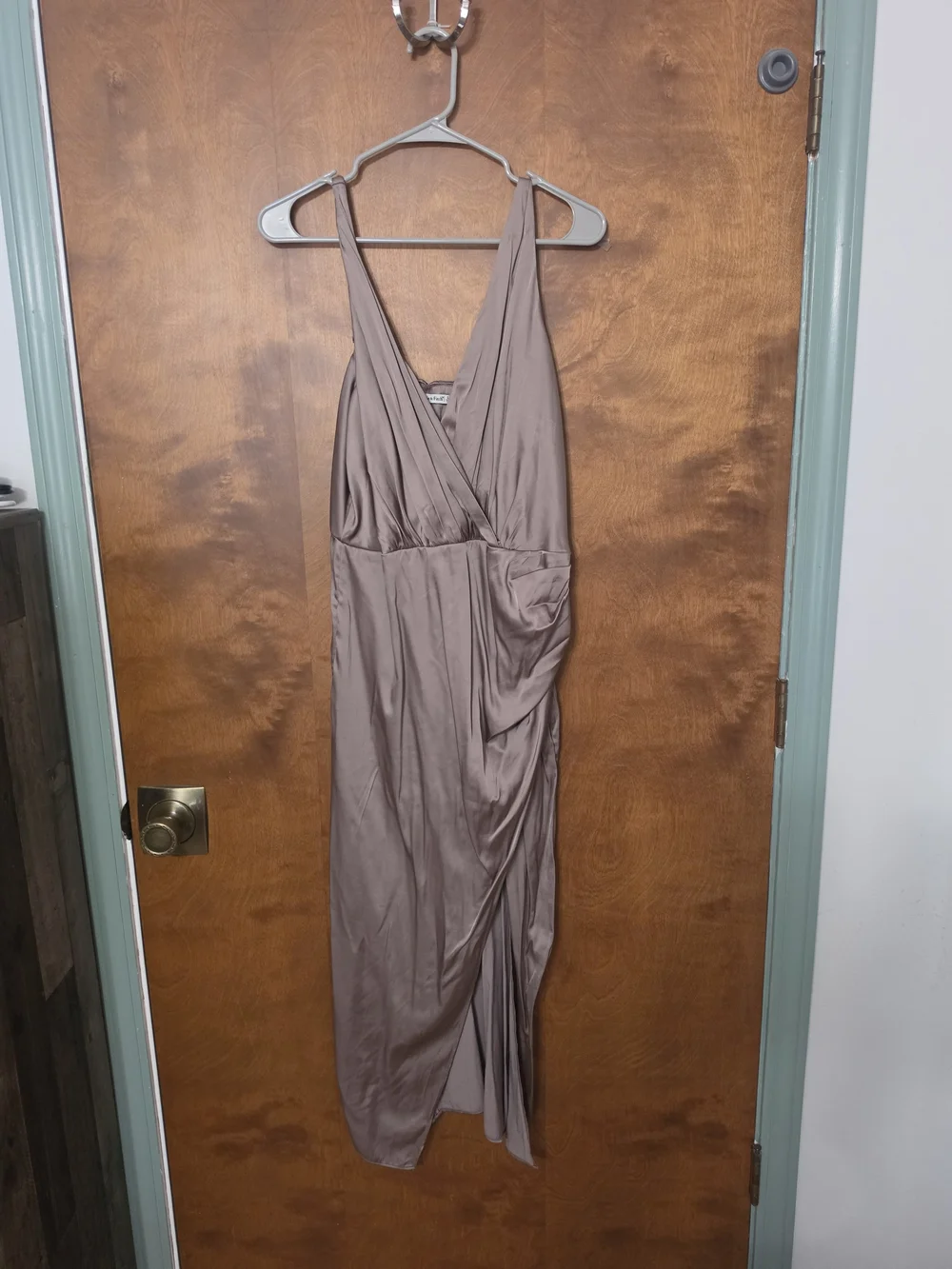 Abercrombie & Fitch Taupe Maxi Wrap Dress